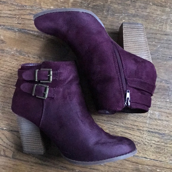 Charlotte Russe Shoes - Charlotte Russe burgundy heeled booties